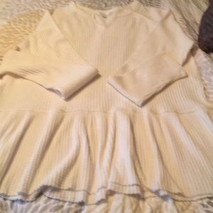 Time and true waffle knit peplum top